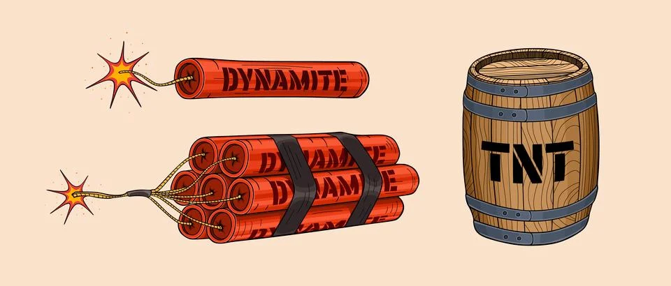 Old style dynamite set for web design Illustrazione stock