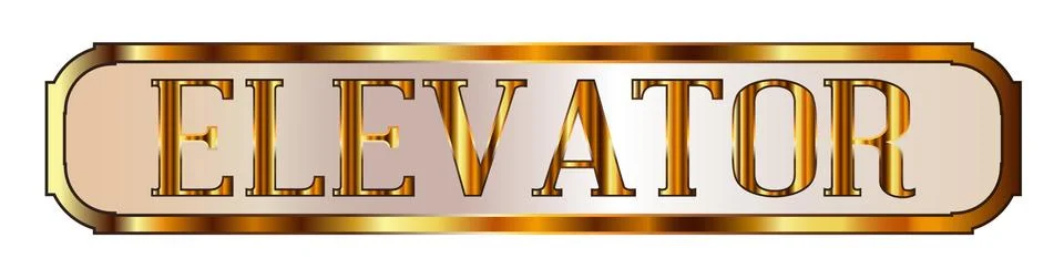 Old Style Elevator Sign Stock Illustration