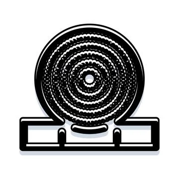 Old style embroidery sewing machine design icon Stock Illustration