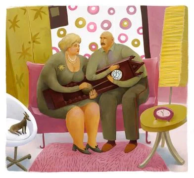 Old style fans Stock Illustration