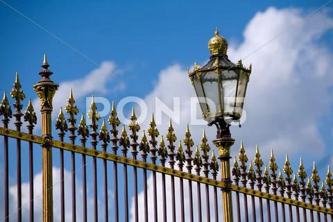 Old Style Fence Against Cloudy Sky Standard Polarized Lenses Stock Photos
