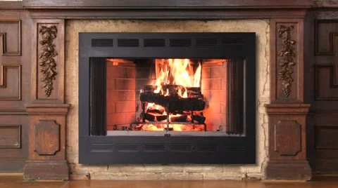 Old Style Fireplace Stock Footage 5503835