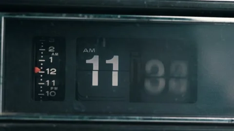 Old Style Flipping Clock Changing Time Fast Vintage Retro Technology Stock Footage 144882071