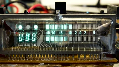 Old style indicator tubes Sound volume meter Video stock 132130121