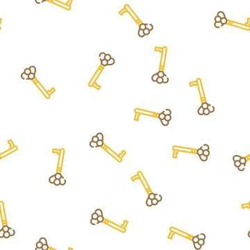 Old style key vector seamless pattern Stock Illustration