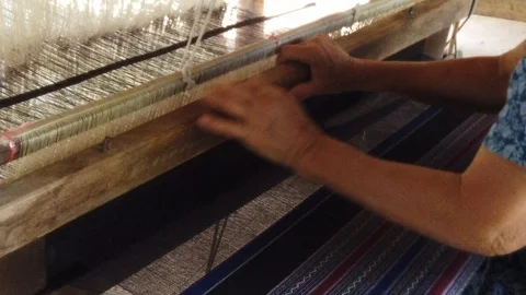Old style of knitting process in Thai culture ways. Stock Footage 101362334