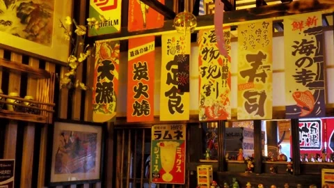 Old-style lantern and dim wooden interior design Stock Footage 338274737