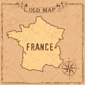 Old style maps and countries shapes in vintage Stock Illustration