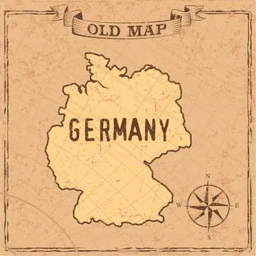 Old style maps and countries shapes in vintage Stock Illustration
