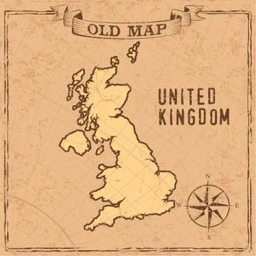 Old style maps and countries shapes in vintage Stock Illustration