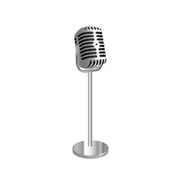 Old style metallic microphone, vector illustration Stock Illustration