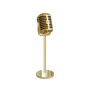 Old style metallic microphone, vector illustration Illustrazione stock