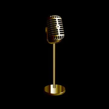 Old style metallic microphone, vector illustration Stock Illustration
