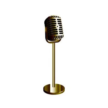 Old style metallic microphone, vector illustration Stock Illustration