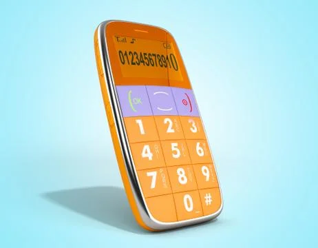 Old style phone 3d render on on blue gradient Stock Illustration