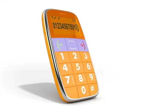 Old style phone 3d render on white Stock Illustration