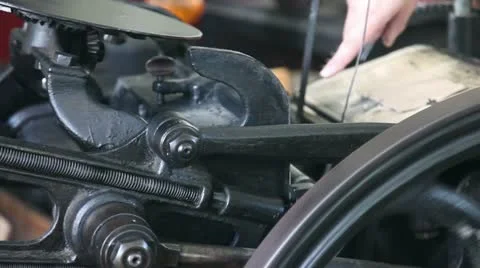 Old style printer from 19th century Stock Footage 11876946