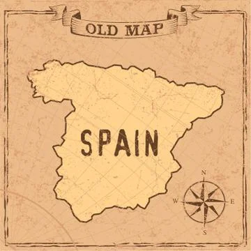 Old style Spain map Stock Illustration