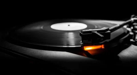 Old style turntable with needle Stock Photos