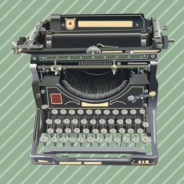 Old style vector typewriter poster Stock Illustration