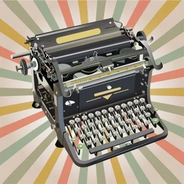 Old style vector typewriter poster Illustrazione stock