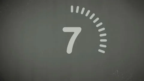 Old style video countdown counter with rounded corners for 10 to 1 on a black Stock Footage 144254738