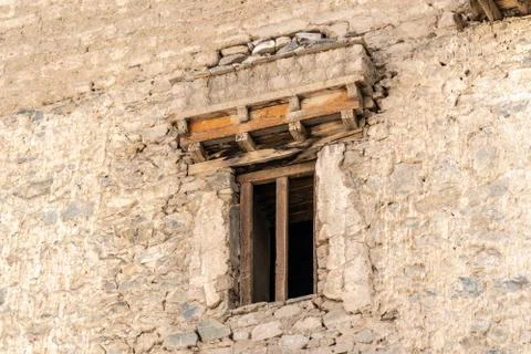 Old Style Window and Wall of Leh Palace Stock Photos