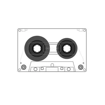 An old styled cassette, side A , side B Stock Illustration