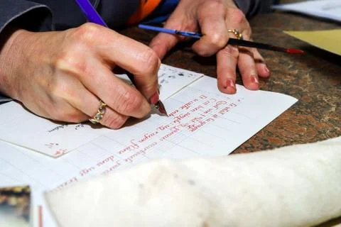 Old styled handwritten of books Foto stock