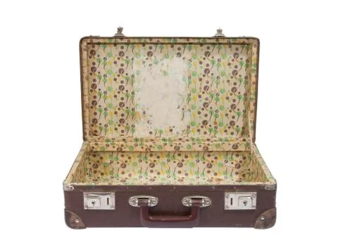 Old suitcase with clipping path Foto stock