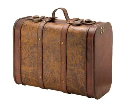 Old suitcase isolated with a clipping path Stock Photos