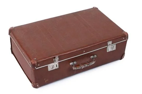 Old suitcase isolated on white background Stock Photos