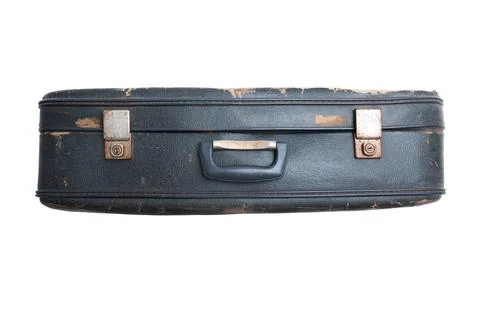 Old suitcase isolated on white Stock Photos