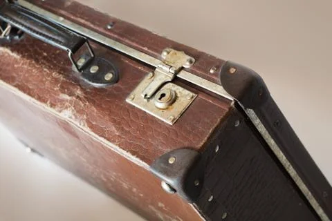 Old suitcase lock Foto stock
