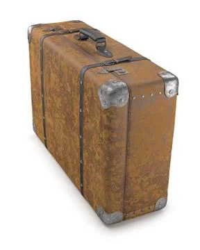 Old suitcase over white Stock-Illustration