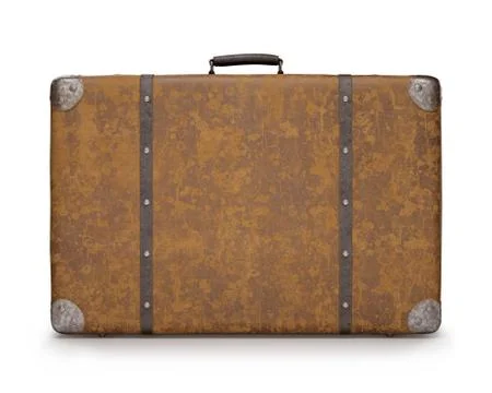 Old suitcase over white Stock Illustration