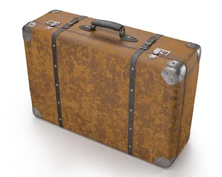 Old suitcase over white Stock Illustration