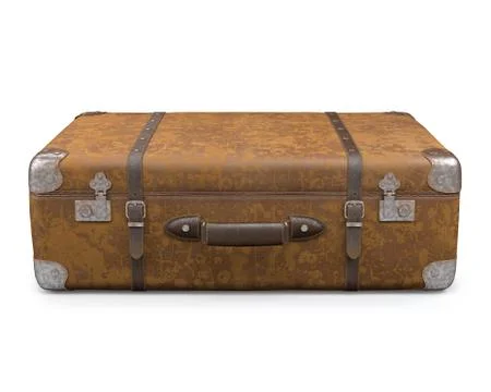 Old suitcase over white Stock Illustration