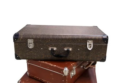 Old Suitcases on end Stock Photos