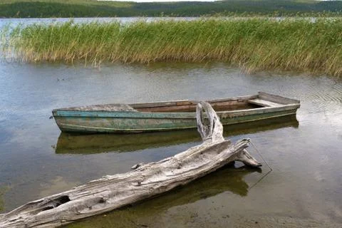 Old sunken boat Stock Photos