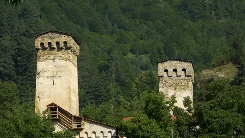 Old Svan towers Vídeos de archivo 94330221