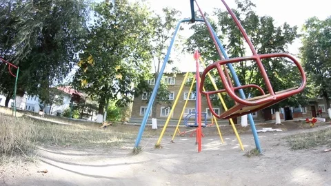 Old Swing At Orphanage Playground Stock-Footage 102149773