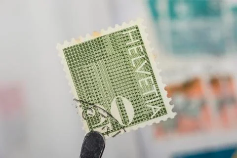 Old Swiss  stamp Stock Photos