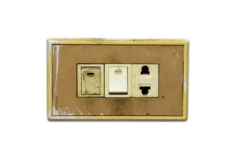 Old switch on isolated background Stock Photos