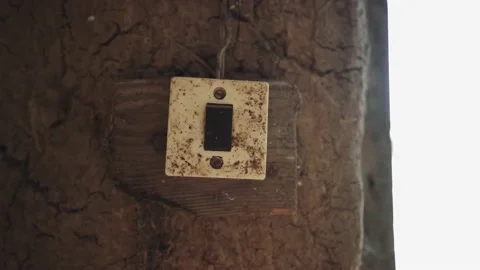 Old switch on the wall. Stock Footage 165741318