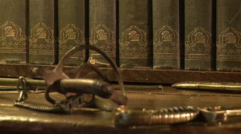 Old sword and books. Stock Footage 63364331