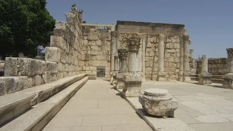 Old synagogue in Capernaum Stock Footage 86758568