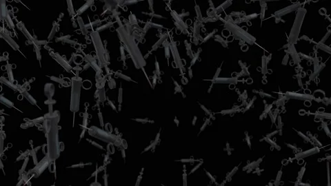 Old Syringe Rain Stockbeeldmateriaal 146732140