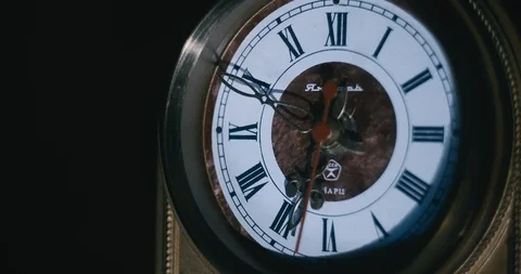 Old table clock Stock Footage 121410975