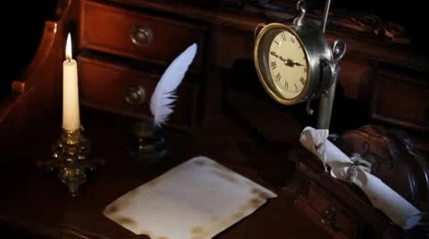 Old table Video stock 9225137